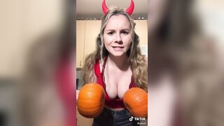 Sexy TikTok Girls: Two large pumpkins #4