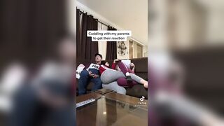 Sexy TikTok Girls: Cuddling with her parents.. #4