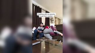 Sexy TikTok Girls: Cuddling with her parents.. #2
