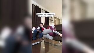 Sexy TikTok Girls: Cuddling with her parents.. #3