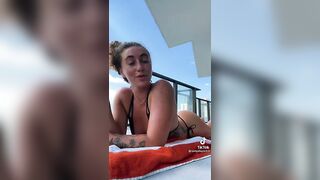 Sexy TikTok Girls: Curley headed thong bikini #3