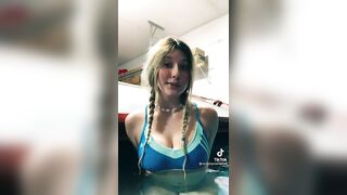 Sexy TikTok Girls: Blonde in hot tub #3