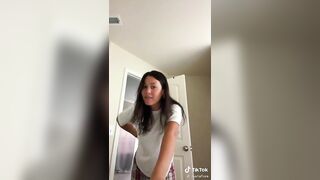 Sexy TikTok Girls: No bra so why not let her do no shirt? #4