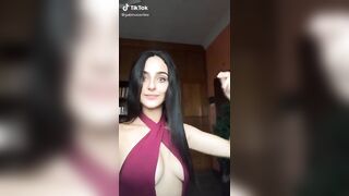 Sexy TikTok Girls: black shirt into purple dress #2