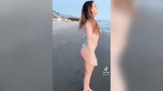 Sexy TikTok Girls: Christina's Stroll on the Beach #3
