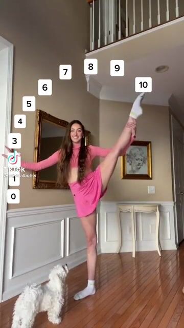 Showing how easy she bends