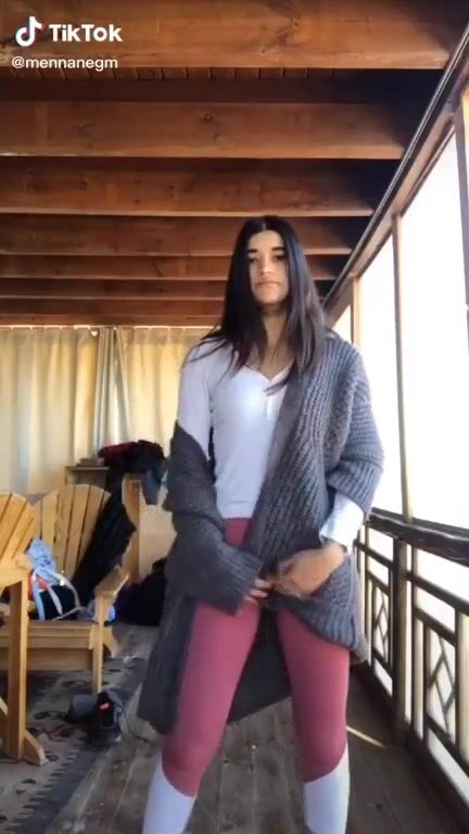 Showing her camel toe at the very beginning