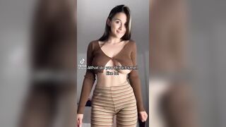 TikTok Tits: Hanging out the bottom of her top #2