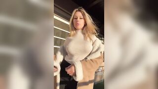 TikTok Tits: A Sweater for a Chilly Day ♥️♥️ #4