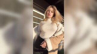 TikTok Tits: A Sweater for a Chilly Day ♥️♥️ #3