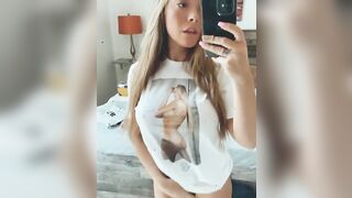 TikTok Thot: wearing her own naked self printed on her shirt #3