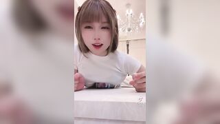 TikTok Thot: Japanese girl crushes can with her boobs #4