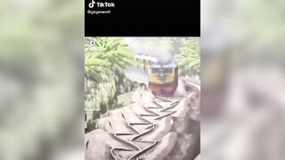 TikTok Thot: Zigzag train ♥️♥️ causes tits to jiggle #2