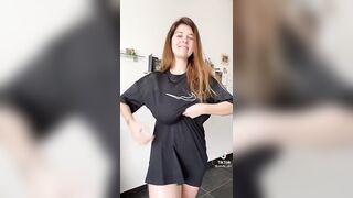 TikTok Thot: Holding items with her breast #4