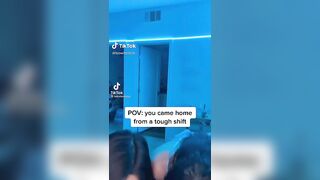 TikTok Thot: Blowjob from your two Asian girlfriends when you come home #1