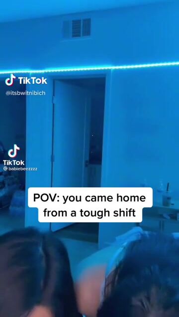 Blowjob from your two Asian girlfriends when you come home