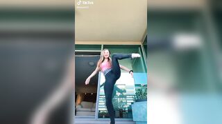 TikTok Hotties: Flexible White Girl Stretching in Yoga Pants #1