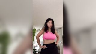 TikTok Tits: Big tits girl with nipples poking out #4