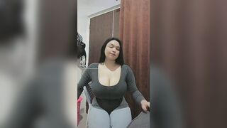 Big tits asian girl's cleavage