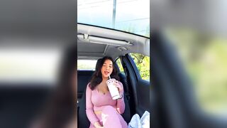 TikTok Thot: In-N-Out drink. Titty squeeze #4