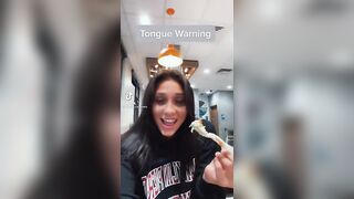 Sexy TikTok Girls: She wants to be a pornstar so bad. Dragon tongue tart ♥️♥️ #3