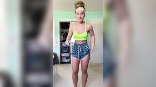 Sexy TikTok Girls: Fit Babe Takes Panties Off Through Shorts (She has an OF as well) #2