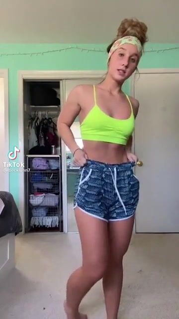 Fit Babe Takes Panties Off Through Shorts (She has an OF as well)