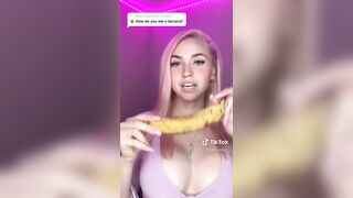 Sexy TikTok Girls: Phallic fruit entering into mouth #2