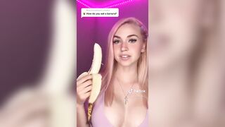 Sexy TikTok Girls: Phallic fruit entering into mouth #3