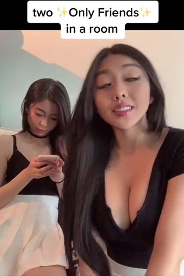 Asian girls kissing