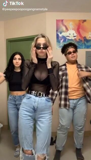 The blonde crazy girl boobs again
