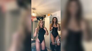 Sexy TikTok Girls: Sluts in fish nets shanking ass #3