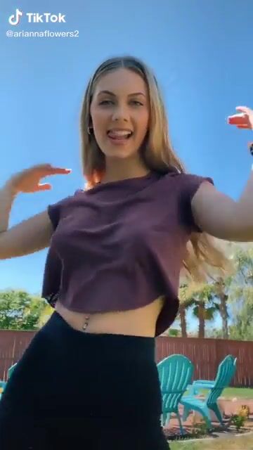 Tight top on perky tits