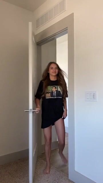 Skylar getting into uniform for us