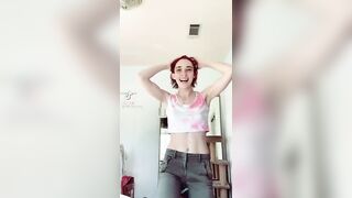 Tiktok Nipslips: Downblouse at 2 seconds. left nipple. (her sticker only blocked the right nipple, lol) #2