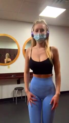Working on her body with her friend