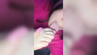 TikTok Feet: Latina worshipping her pretty feet #4