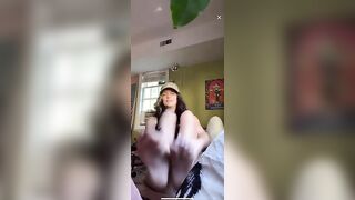 TikTok Feet: Babe does quick sole flash on live #2