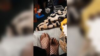 TikTok Feet: How about some white toes, with black fishnets? #2