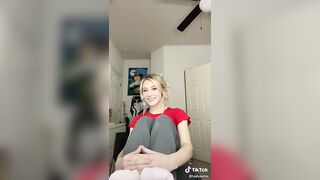 TikTok Feet: Blonde Girl Wiggles Toes in Socks #4