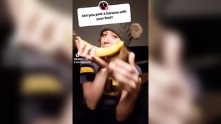 TikTok Feet: Peeling a banana with her feet #2