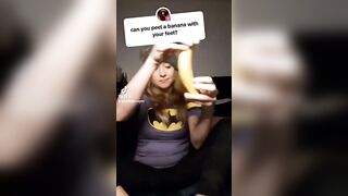 TikTok Feet: Peeling a banana with her feet #3