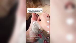 TikTok Feet: @wererippin Taking off her socks and showing her soles #2