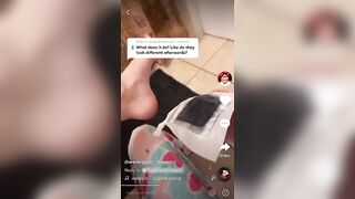 TikTok Feet: @wererippin Taking off her socks and showing her soles #3