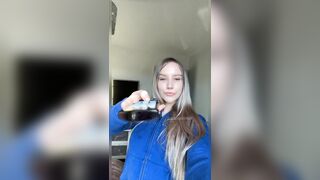 TikTok Nude Challenge: My remote control turns me naked, wanna use it? =^.^= #3