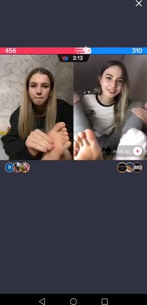Feet contest by two girls on TikTok live
