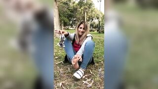 TikTok Feet: dirty socks on the park then beautiful soles #4