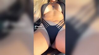 NSFW TikTok: hot bikini leg spread @blackcatoficialon Blackcat #2