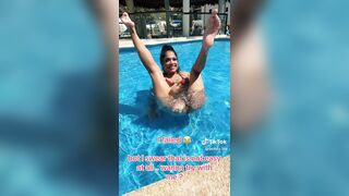 NSFW TikTok: @bendy.lau leg spread bikini at pool #4