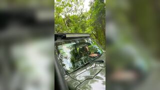 NSFW TikTok: outdoor sexy teen in bikini bend over car @silvexluay1 Silver Riot uwu #3